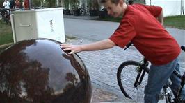Joe rotates the Ball Fountain by the lake at Zurich